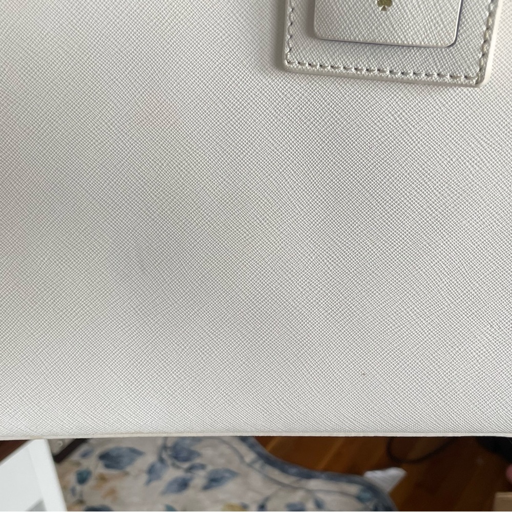 Kate Spade Lilly Avenue Carrigan Leather Large Tote in White/Blue - Picture 7 of 16